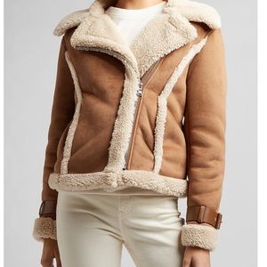 Express Faux Shearling Moto Jacket NWOT